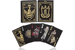 WJPC Waterproof Playing Cards，Plastic Playing Cards,Deck of Cards ，Game and Party Poker Cards (Knight Gold)
