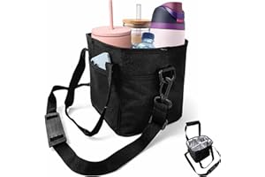 Family Size 4 Compartment Drink Bag, Multiple Tumbler Carrier Caddy, with Adjustable Strap, 4 Compartment Insulated Drink Hol