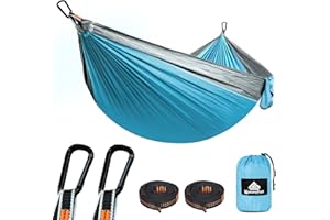 NATUREFUN Ultra-Light Travel Camping Hammock | 300kg Load Capacity,Breathable,Quick-Drying | 2 x Premium Carabiners,2 x Nylon Slings Included | Outdoor Indoor Garden