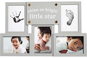 Kate & Milo Baby Handprint and Footprint Keepsake Frame, Babyprints Collage Frame For Baby Girl or Baby Boy, Gender-Neutral N