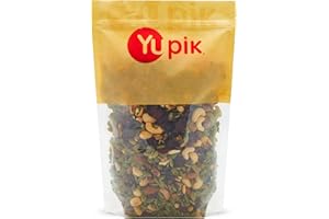 Yupik Nature Trail Mix, 500 g, Vegan, Non-GMO Sweet & Salty Blend of Roasted Cashews, Walnuts, Almonds, & Dried Fruits for He