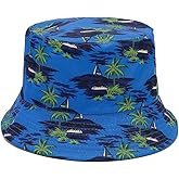 Quanhaigou Bucket Hat for Men Women,Packable Reversible Printed Sun Hats,Fisherman Outdoor Summer Travel Hiking Beach Caps