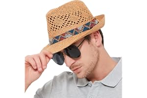 Men Straw Fedoras Women Summer Trilby Hat Ethnic Panama Sun Hat Short Brim Beach Travel Hat British Jazz Hat Outdoor Bucket