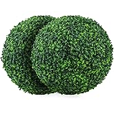 Sunnyglade 2 PCS 7 inch 4 Layers Artificial Plant Topiary Ball Faux Boxwood Decorative Balls for Backyard, Balcony,Garden, Wedding and Home Décor (7 inch)