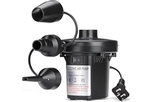 Electric Air Pump, Quick Fill Air Pump for Inflatables with 3 Nozzles, Portable Air Mattress Pump Inflator Deflator Electric 