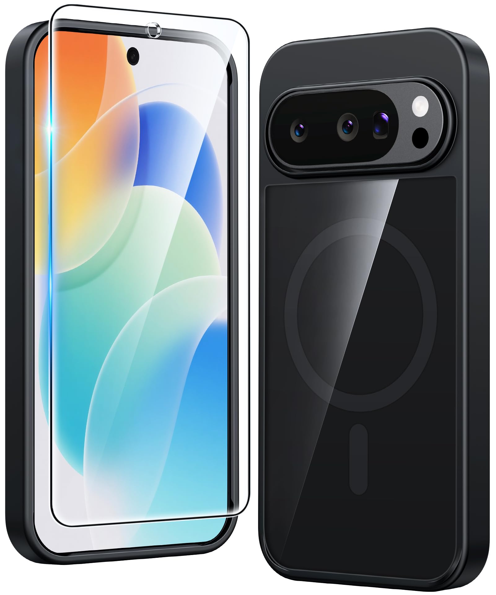 Photo 1 of FNTCASE for Google Pixel 10 Case: Pixel 10 Pro Case Google 9/9 Pro Magnetic Clear Slim PhoneCase | Anti-Drop Shockproof Scratch Protective Thin Transparent Crystal Cell Phone Cover(Black)