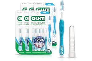 GUM Proxabrush Go-Betweens - Wide - Interdental Brushes - Soft Bristled Dental Picks for Plaque Removal & Gum Health - Safe for Braces & Dental Devices, 10ct (Pack of 6)