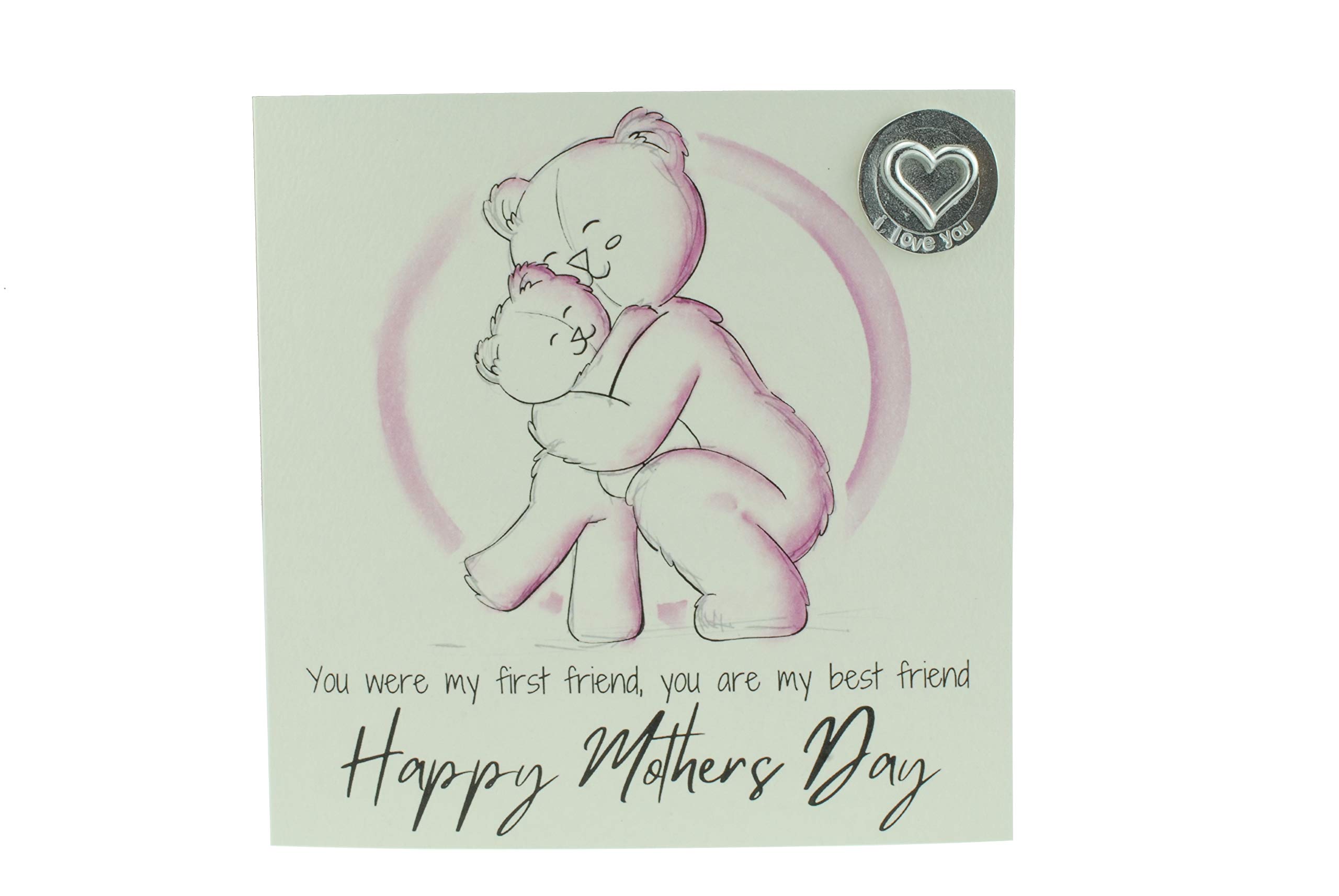 Lovely Mothers Day Card with Adorable Bears Hugging – Includes ‘I Love You’ Gift Token (gc-mumhugily)