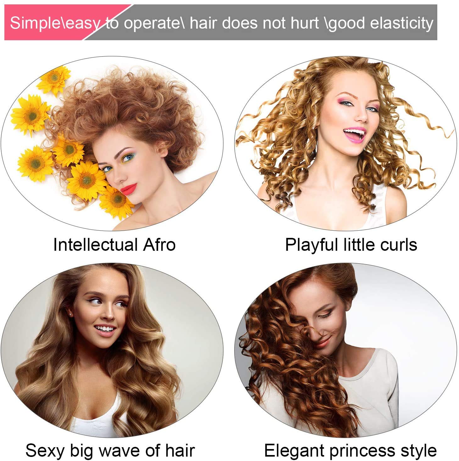 31 Pieces Hair Curlers，Spiral Curls Styling Kit，Heatless Hair Rollers，No Heat Wave Hair Curlers with Styling Hooks & liner wig cap for Most Kinds of Hairstyles (45cm) : Beauty