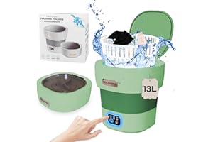 YLTIMER Portable Washing Machine, 13L Mini Washer with Foldable Design,Mini Folding Washing for Travel,Camping,Apartment,Baby Clothes,Socks,Underwear (Green)
