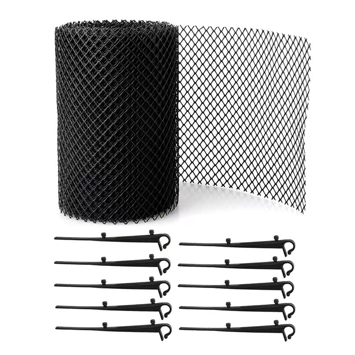 Namvo Mesh Gutter Guard,Black Plastic Gutter Leaf Guard Mesh Protection Roll Prevents Leaves, Debris, and Guttering Blockages,Drain Covers to Stop Leaves 15cm x 6m