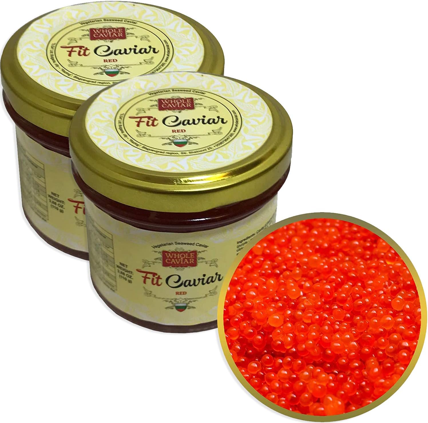Red Caviar Vegetarian Seaweed Caviar from Salmon Roe for Pescetarians