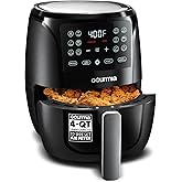 Gourmia Air Fryer - 4 Qt Basket Capacity, 12 Cooking Presets, Black | Digital Display, Touch Controls, 90&ndash;400&deg;F Adjustable Temperature, Dishwasher-Safe Basket &amp; Crisper Tray