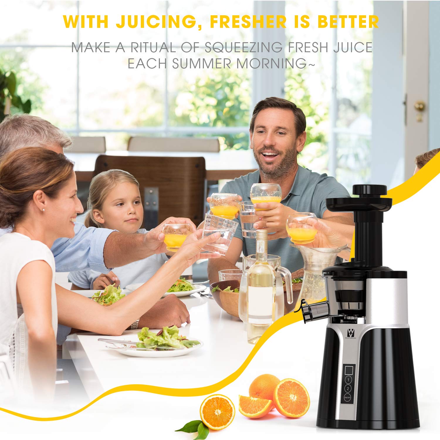 Juicer Machines, Vestaware Slow Masticating Juicer Extractor, Easy to