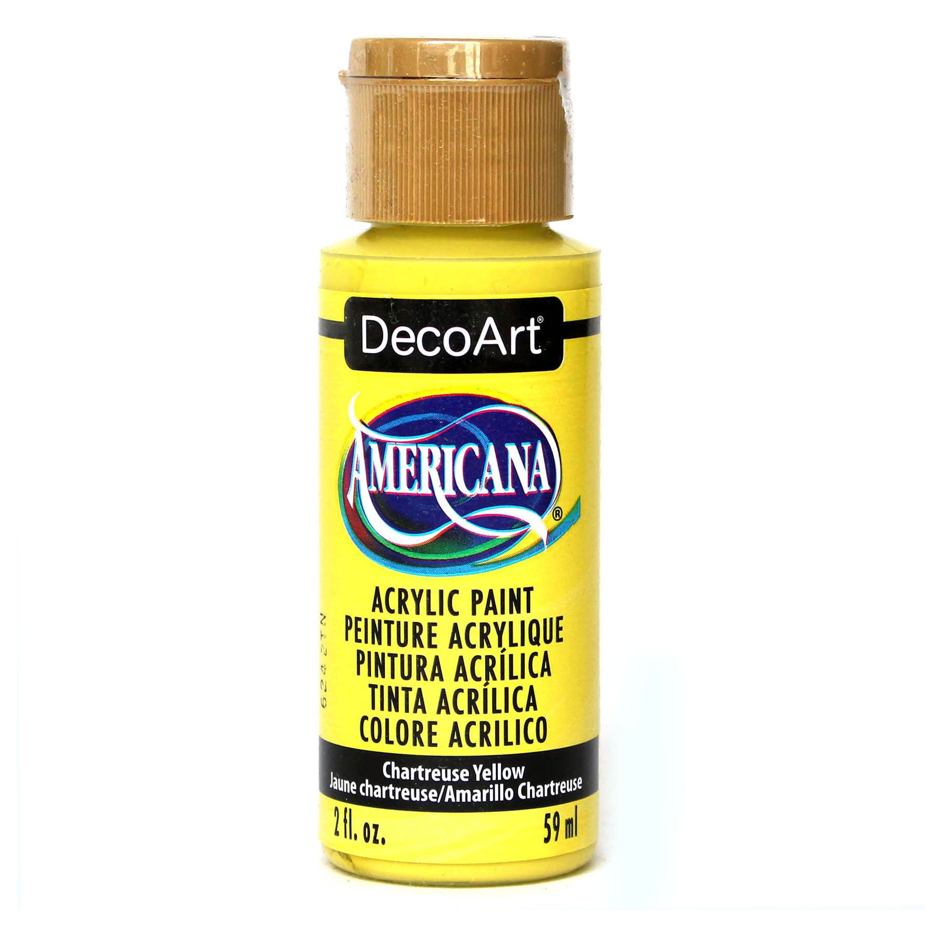 Deco Art Americana Acrylic Paint 2oz-Chartreuse Yellow, Other, Multicoloured, 3.37x3.37x9.98 cm, DA330-3