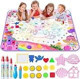LOYO Water Doodle Mat 105x100cm Unicorn No Mess Drawing with Pens Stamps
