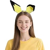 Kinyazre Yellow Cartoon Ears Headband Anime Cosplay Costume for Halloween Festival Theme Party