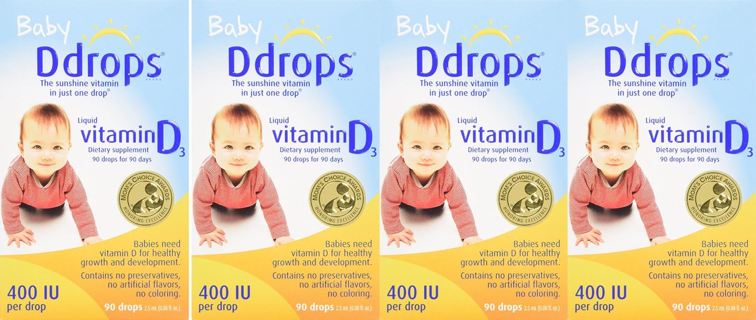 Ddrops Baby EDhBL 400 IU, 90 drops 2.5mL - 90 Drops (4 Pack) RNdNm