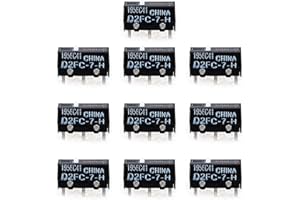 PMMCON 10 Pcs D2FC-7-H Micro Switches;Compatible for Razer Logitech Apple SteelSeries MS Mouse Mouse Switch