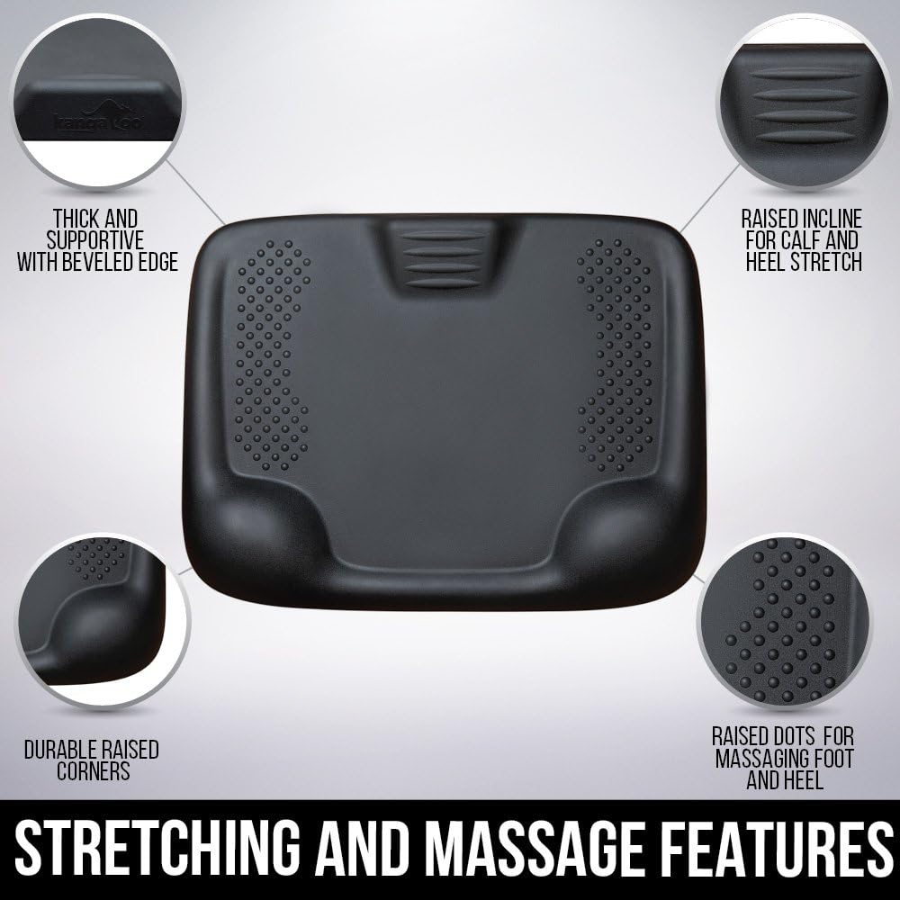 KANGAROO Original Premium Anti-Fatigue Active Comfort Mat, Varied Terrain Acupressure Massage, Ergonomic Floor Mats, Kitchen, Home, Work, Office, Stand Up Desk, Long Periods of Standing, Black: Kitchen & Dining