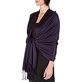Sakkas Large Soft Silky Pashmina Shawl Wrap Scarf in Solid Colors