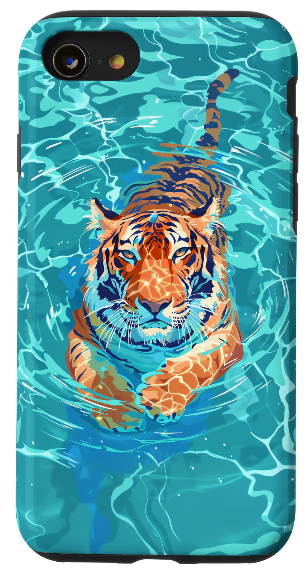 iPhone SE (2020) / 7 / 8 Funny Bengal Tiger In Pool Water Swim Cute Mom Dad Case