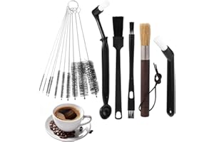 15pcs Coffee Grinder Cleaning Brush Set, Espresso Machine Cleaning Brush Kit with Ergonomic Handle Multifunctional Grinder Cl