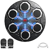 Music Boxing Machine, Interactive Punching Trainer with Boxing Gloves, Large Size Wall Mounted Electronic Boxing Target with RGB Training Lights for Kids & Adults Home Gym, 15 Modes & 15 Speeds