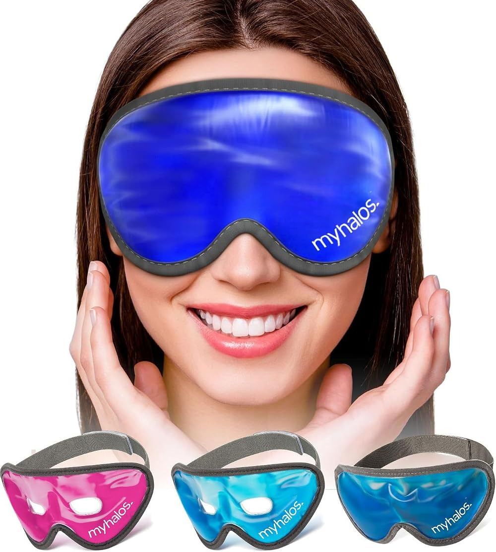 myhalos Gel Eye Mask Reusable Cooling Eye Mask Adjustable Straps