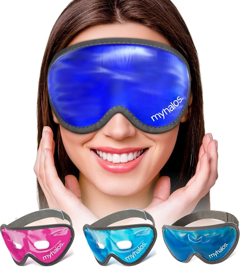 myhalos Gel Eye Mask Reusable Cooling Eye Mask Adjustable Straps