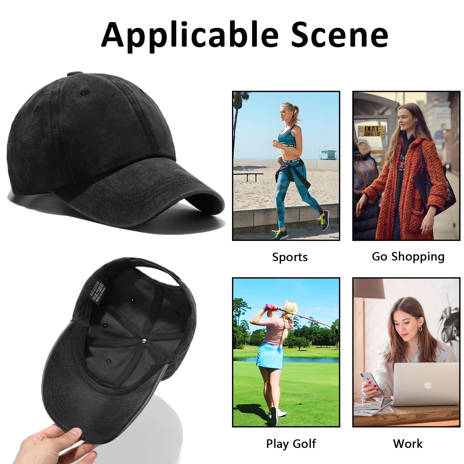 Volyers Adjustable Baseball Cap Men Retro Style Baseball Hat Women