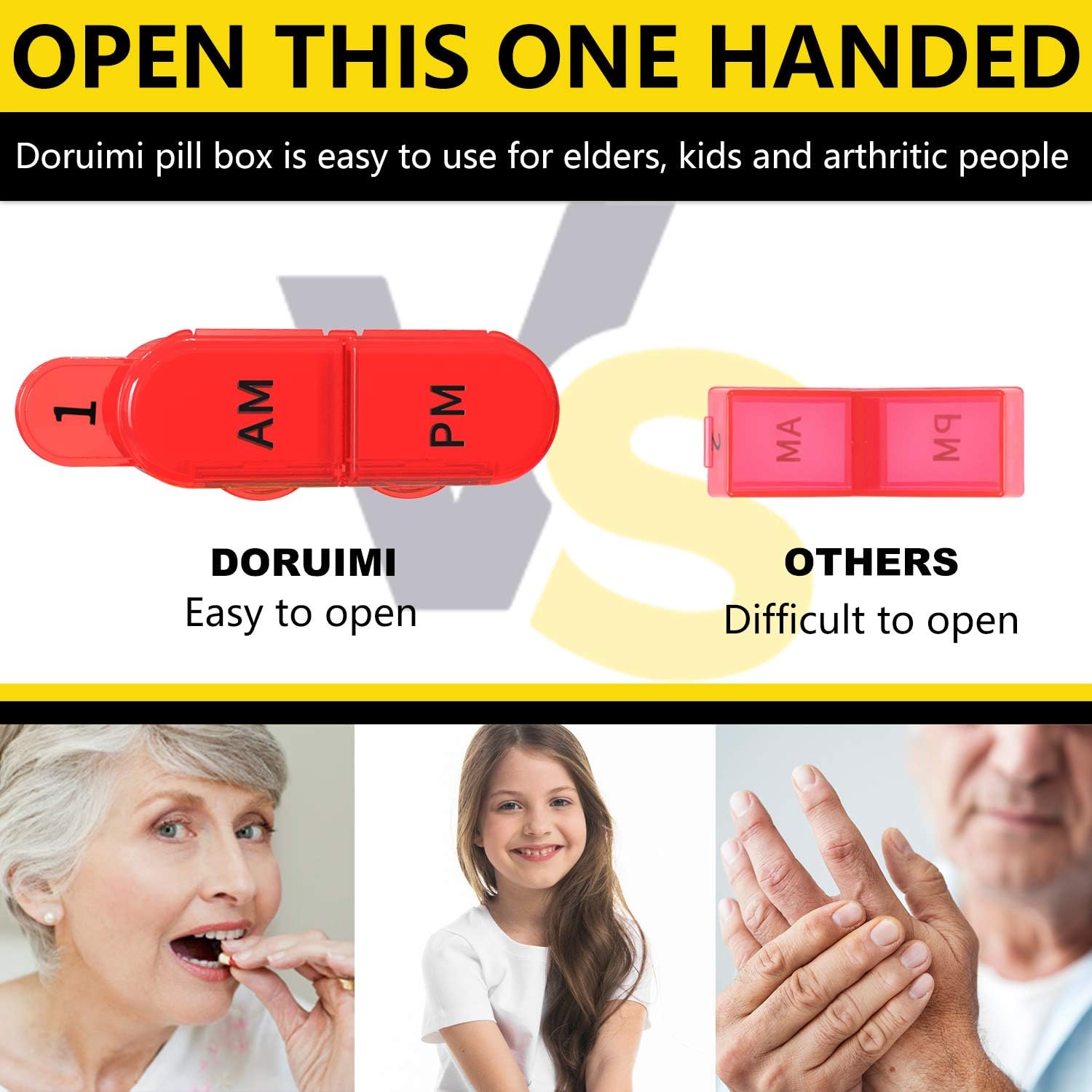 Monthly Pill Box Organiser 2 Times A Day Am Pm, Medicine Box with 32 Compartments to Hold Vitamin Pills - Image 3