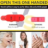 Doruimi Monthly Pill Box Organizer 32 Compartments Am Pm Easy Open for Elderly view 2