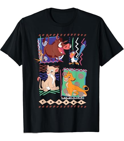 Amazon.com: Disney The Lion King Characters 90s Grid T-Shirt