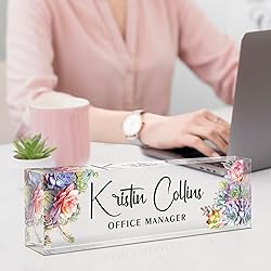 Custom Name Plate for Desk, Acrylic Office Decor