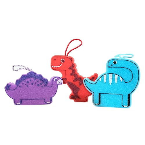 Bathtime Buddies Fun Dino Sponges, Kids Bath Toys, Bath Sponge, Fun & Educational, 3+ Years, 3 Pack