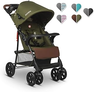 Lionelo Emma Plus Kinderwagen Kindersportwagen leicht modern klein Buggy mit Liegeposition zusammenklappbar (Forest Green)