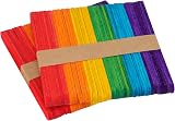 ZOENHOU 1000 Colored Popsicle Sticks 4.5 Inch Natural Wood Lolly Craft Sticks view 3