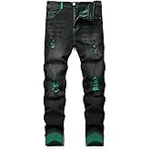 ZEESEN Jeans for Men Stretch Slim Fit Denim Comfort Flex Waist Colored Pants Strechy Regular Fit Tapered Leg