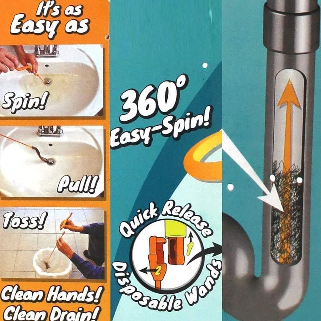 Drain Hair Weasel Unclogging Tool Starter Kit, Flexible Drain Clog Wand