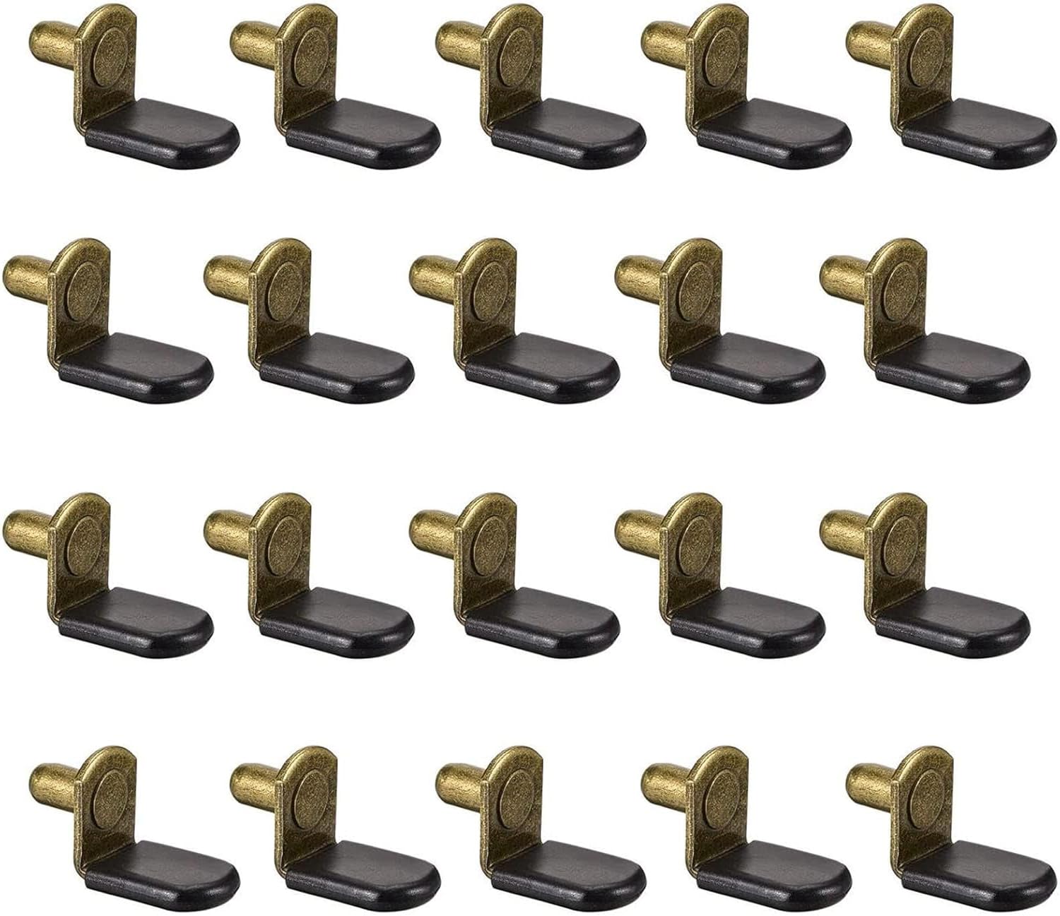 Boxonly 6mm L-Shaped Support, shelf support pegs, Bracket Pegs with Hole, for Furniture Supplies, 20PCS
