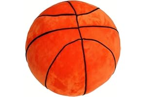 Basketball Plush Throw Pillow, 11 Inch Soft Fluffy Sports Stuffed Pillow, Sports Ball Decor for Boys Bedroom and Game Room