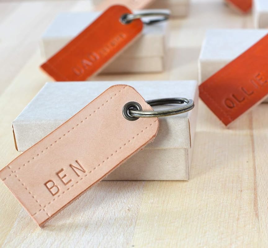 Personalised Leather Key Ring Amazon.co.uk Handmade