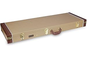 Crossrock Hard-Shell Wood case, Fits Electric Guitars, Fender Telecaster & Stratocaster, Stainless Steel Latches, Sponge Lini