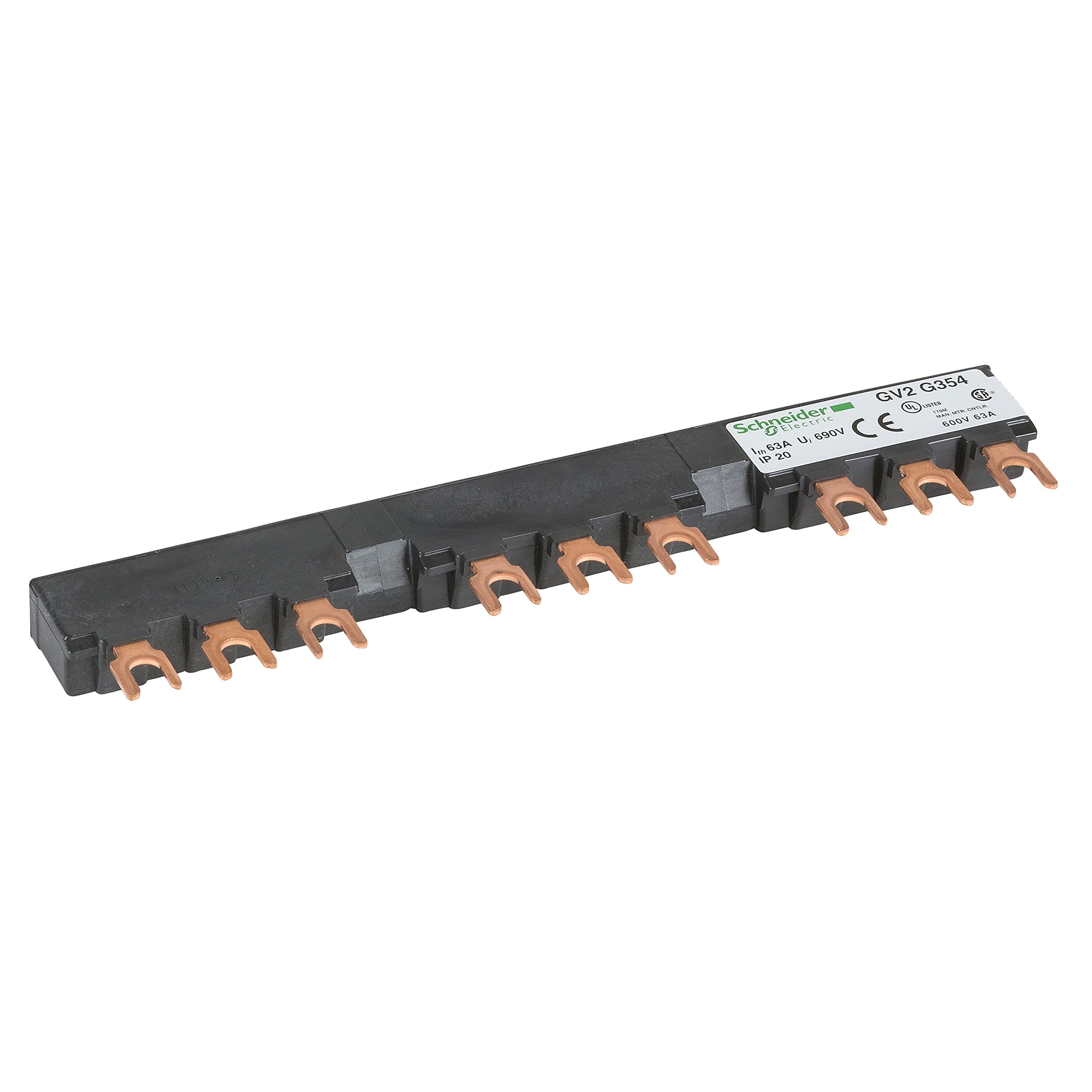 Schneider Electric, Linergy FT - Comb busbar - 63 A - 3 tap-offs - 54 mm pitch, GV2G354