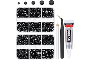 qiipii Pure Black Resin Flatback Rhinestones for Bedazzling Crafting 2mm-6mm Flatback Jelly Stones Solid Black Gems Diamonds for Face Eyes Makeup Tumblers Mugs Bottles DIY Crafts Clothes Shoes Phones