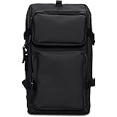 RAINS Trail Cargo Backpack – Black Unisex Cargo Backpack Water Resistant Water Repellent PU Fabric Smooth Feel Outdoor Urban Design 14L Capacity – 2 Year Warranty