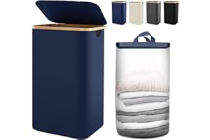 Bathola Laundry Hamper with Lid, 120L Laundry Basket for Clothes hamper, Collapsible Hamper for Laundry Basket Organizer for Bedroom Laundry Room Dorm