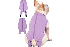 Caslfuca Dog Surgery Recovery Suit - After Spay, Abdominal Wounds Post Surgical Recovery, Anti Licking Breathable Dog Onesies for Small, Medium & Large Pet, Alternative Bandages Cone E-Collar