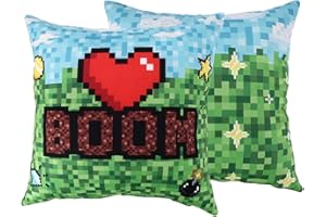 Pixel Pillowcase, 40x40cm/15.7x15.7in Soft Pixel Pillow Cover for Kids Cushion Bedroom Sofa Decoration